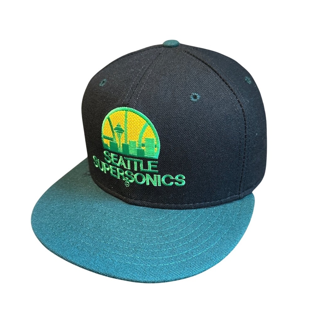 Seattle Supersonics New Era Hat 7 1/8 Wool Made in USA NBA VTG 90s
